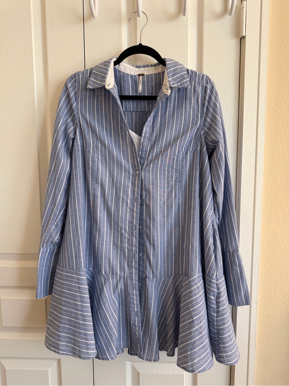 Free People Blue Shirt Style Dress